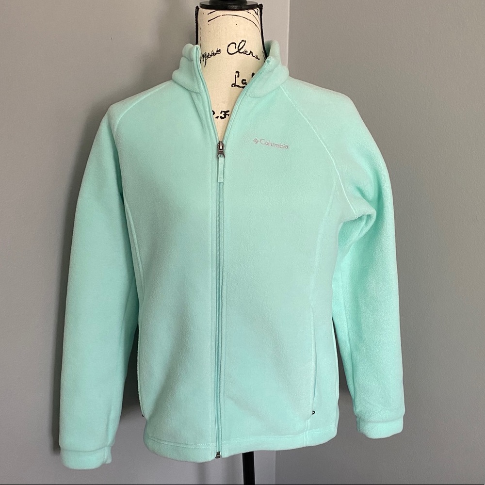 Girls XL/Adult S Mint Green Fleece Columbia Jacket